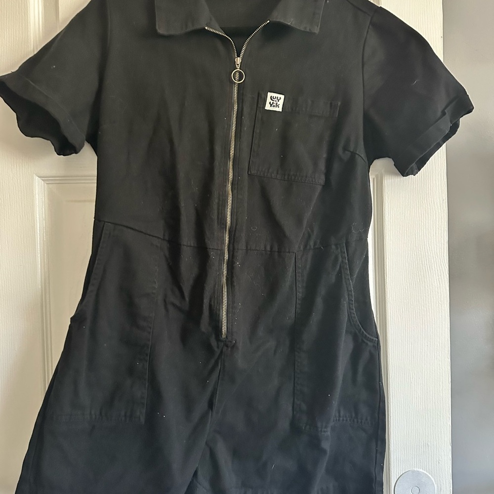 Lucy & Yak Black Organic Cotton Jumpsuit